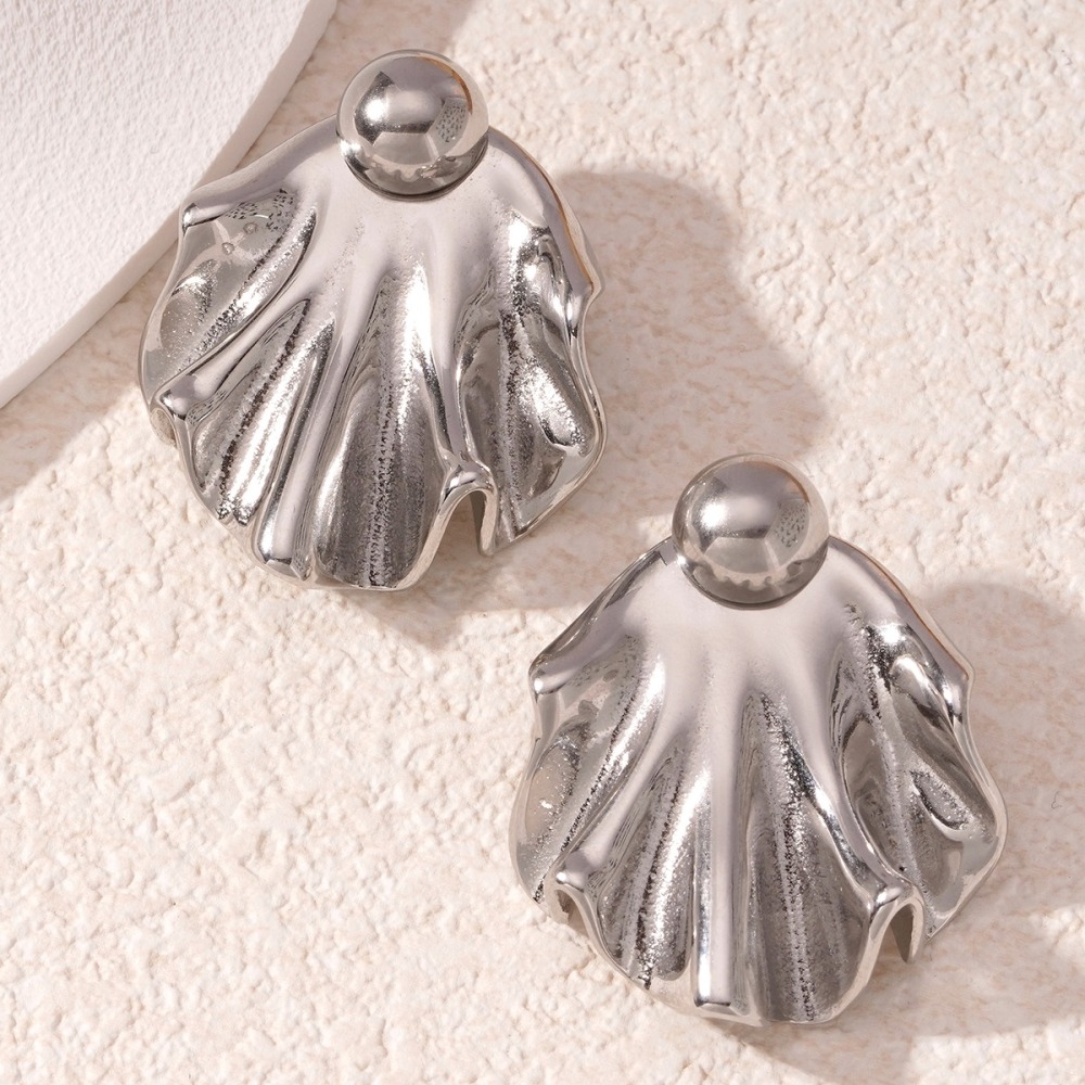 1 Paar Luxuriöse Damen-Ohrstecker Mit Blumenmotiv Aus Titanstahl In  Bild2