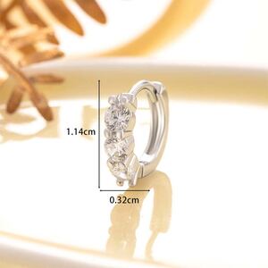 1 Piece Radiant Series Sweet Annular Modern Copper Zircon Women's Hoop Earrings h5 Picture3