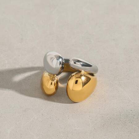 1 Piece Simple Series Fashionable Annular Stainless Steel Waterproof Gold & Silver Color Women's Single Rings