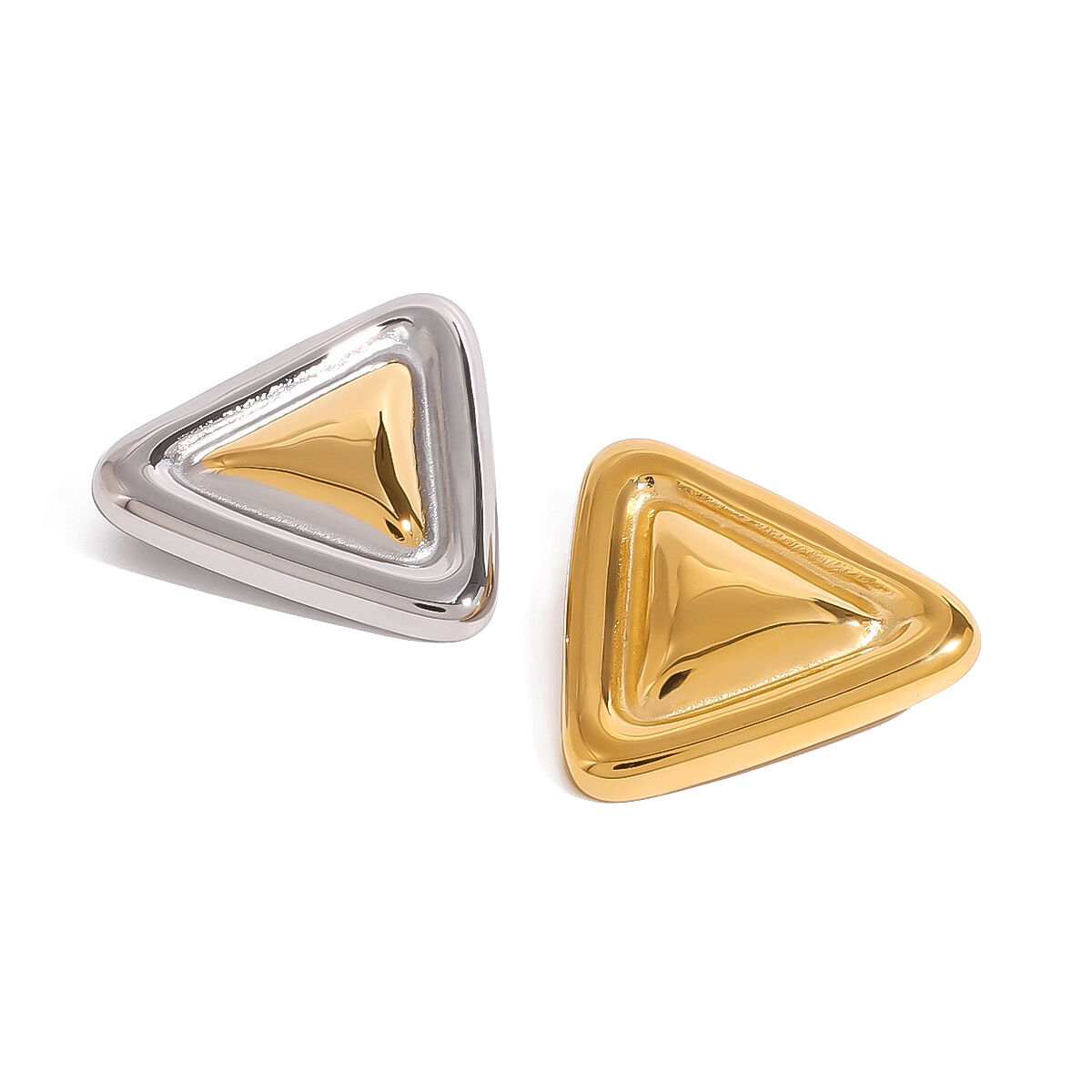 1 pair simple series casual geometric stainless steel  gold plated women brooches h5 Picture6
