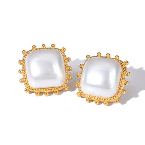 1 pair simple series retro geometric stainless steel gold plated women stud earrings h5 Picture6