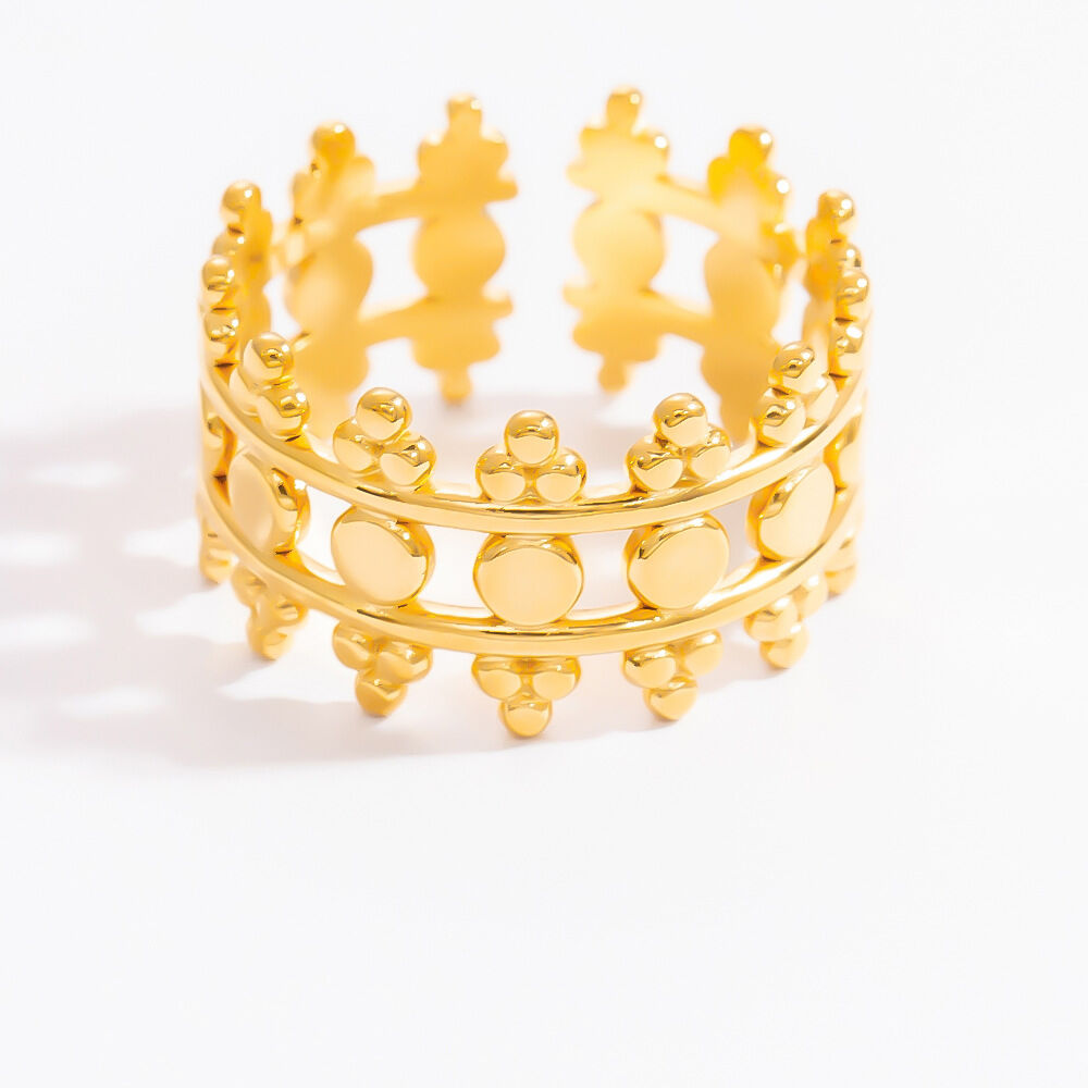 Anelli da donna regolabili in acciaio inossidabile color oro, impermeabili, minimalisti, da giorno, serie classica, 1 pezzo h5 Immagine10