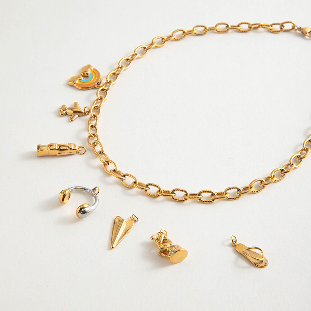1 pezzo di catena in acciaio inossidabile impermeabile color oro, collane a catena fai da te da donna