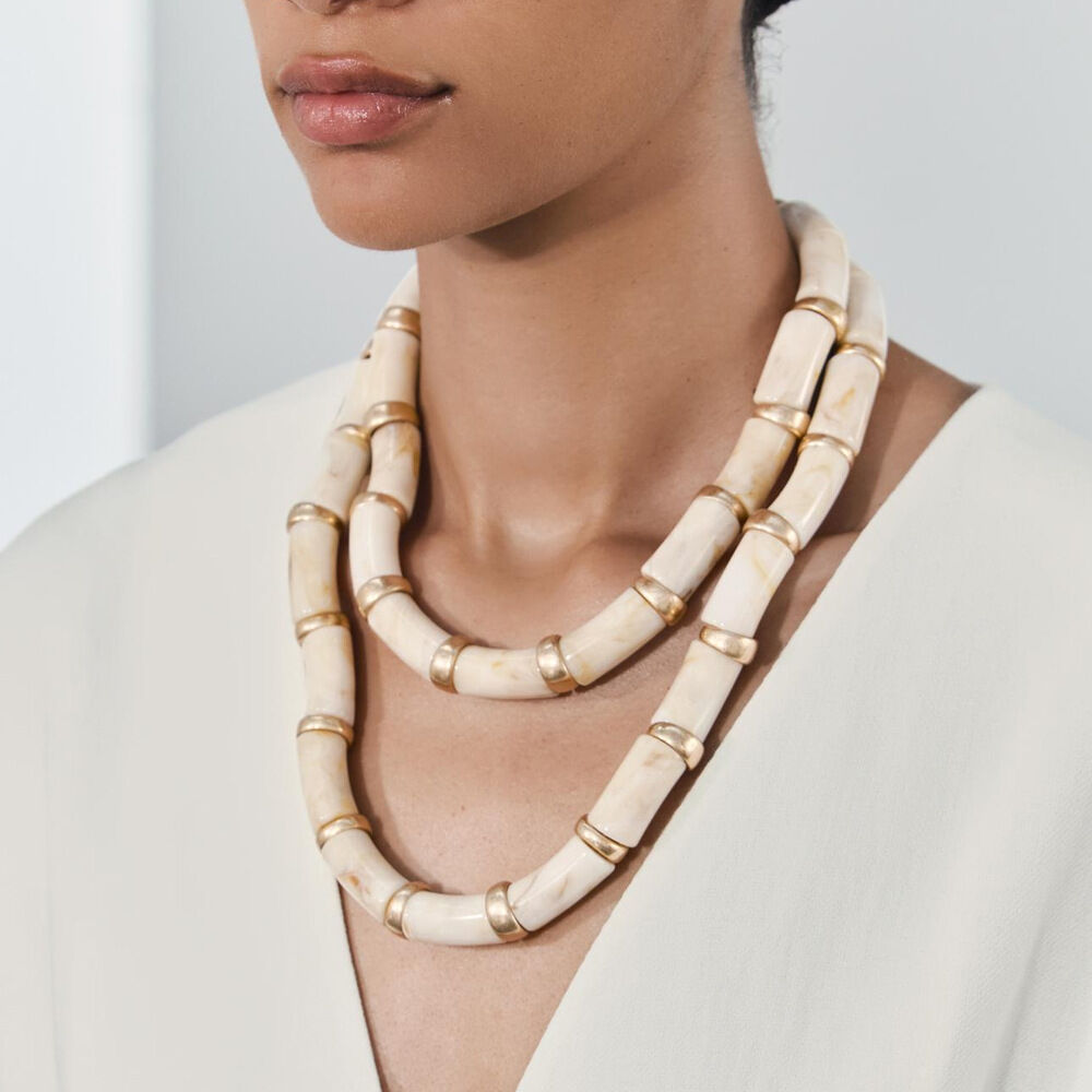1 Piece Exaggerated Textured Beaded Stacking Layered Necklace 2