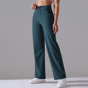 1 Piece Solid Colored High End Elastic Loose Casual Women's Sports Long Pants h5 Picture5