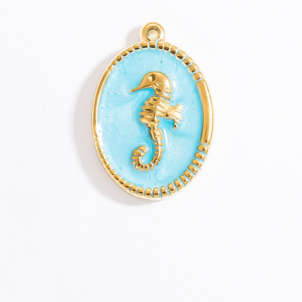 1 Piece Charming Series Vacation Starfish Oil- Glazing Stainless Steel Waterproof Gold Color Women's Pendants h5Picture6