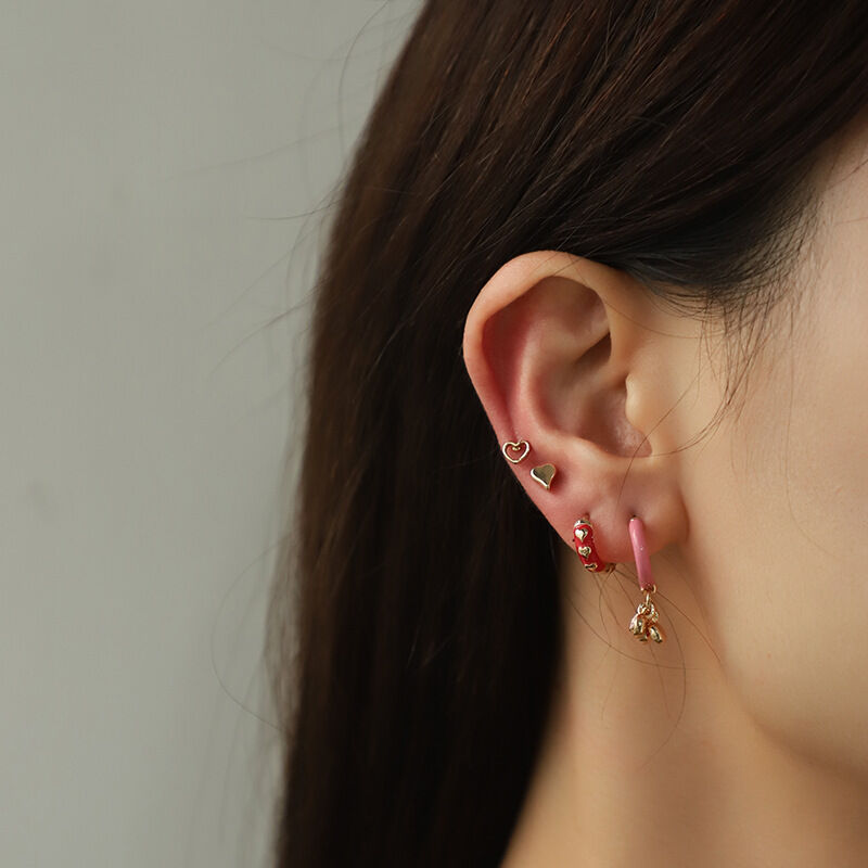 1 Set Stylish Series Chic Polychrome Heart Drop Oil Alloy Exquisite Women's Earrings Set Picture4