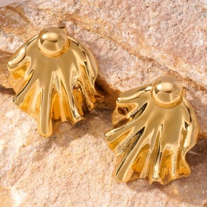 1 Paar Luxuriöse Damen-Ohrstecker Mit Blumenmotiv Aus Titanstahl In  h5 Bild4