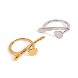 1 Piece Stainless Steel Waterproof Gold Color Statement Ring h5 Picture5
