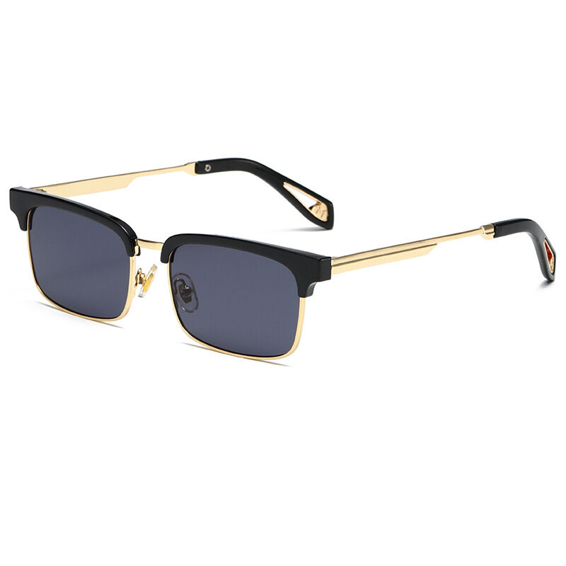 1 Pair of Stylish Semi Rimmed Metal Patchwork Protective Women's Sunglasses Picture5