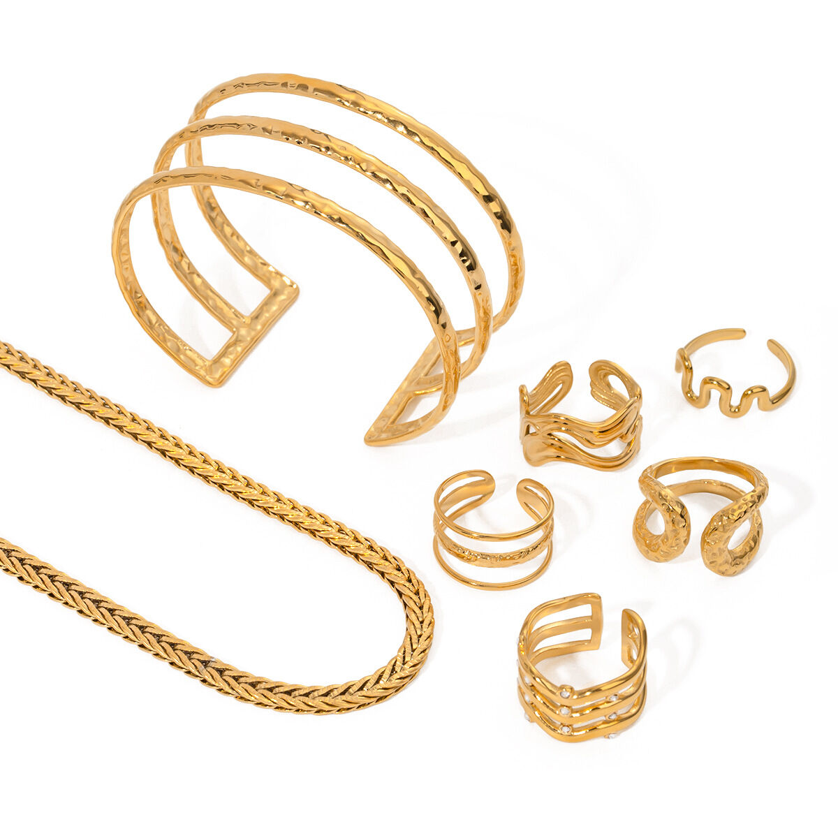 1 pieza de pulseras de mujer impermeables de acero inoxidable con diseño geométrico de estilo serie simple Imagen5