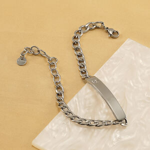 1 Piece Stylish Silver Colored Letter Themed Couple's Bracelet h5 Picture5