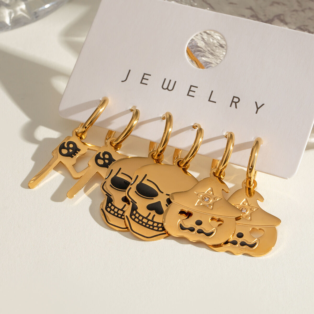 1 Set Halloween Stainless Steel Waterproof Earrings Set