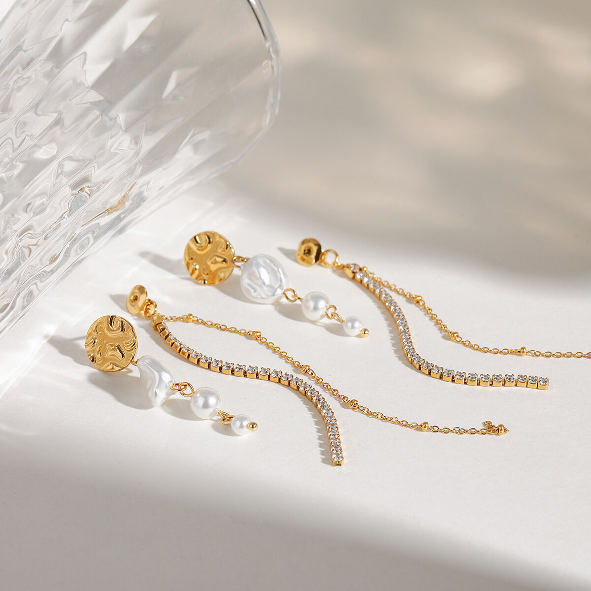 1 Pair Stylish Series Retro Charming Tassel Stainless Steel Waterproof Gold Color Women's Party Earrings 2