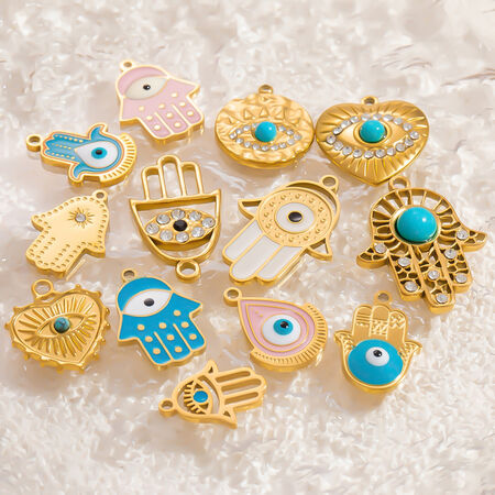 1 Piece Luxurious Series Delicate Eye Pattern Personalized Stainless Steel Waterproof Gold Color Women's Pendants