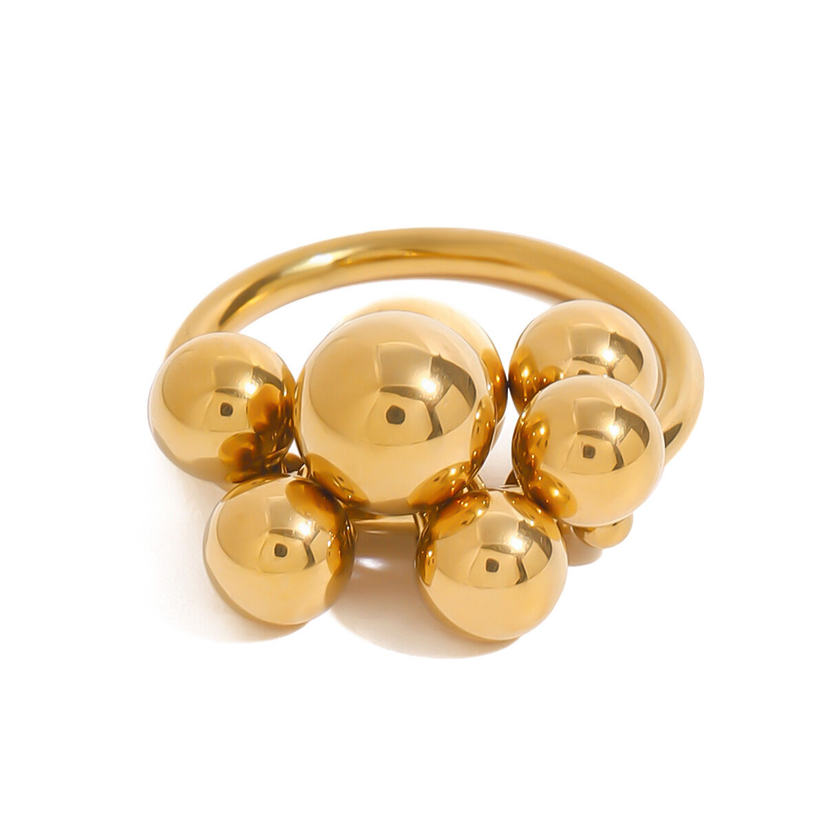 1-teiliger minimalistischer Damenring aus Edelstahl, wasserdicht, goldfarben h5Bild7