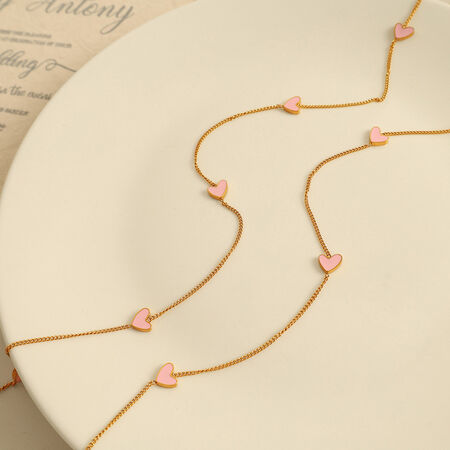 1 piece simple series simple heart stainless steel gold plated women pendant necklaces 2