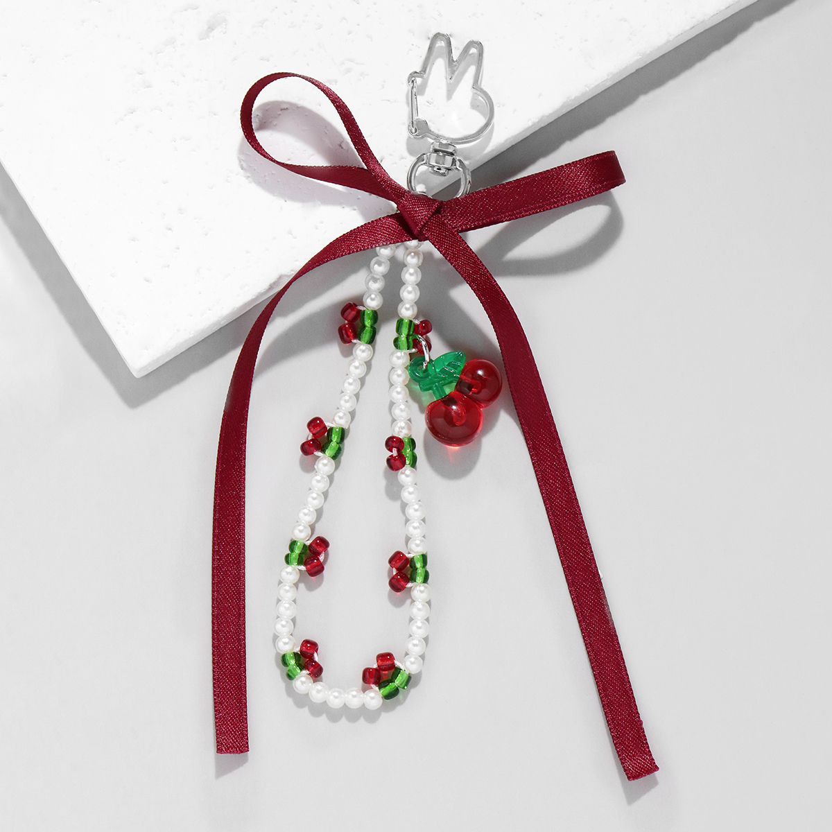 1 pezzo di ciondolo per borsa da donna in lega con fiocco dolce, serie semplice, senza placcatura, perla artificiale Immagine11