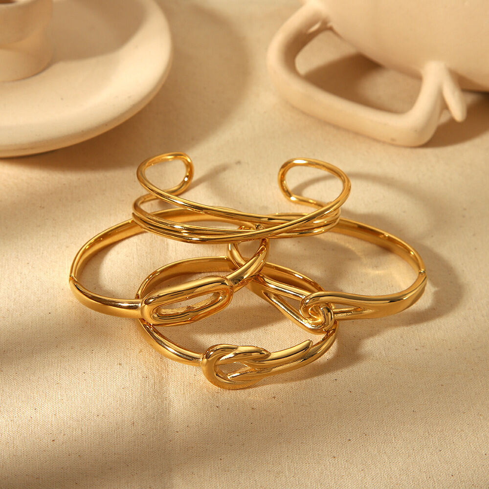 1 pezzo  stile braccialetti rotondi placcati oro 18k
