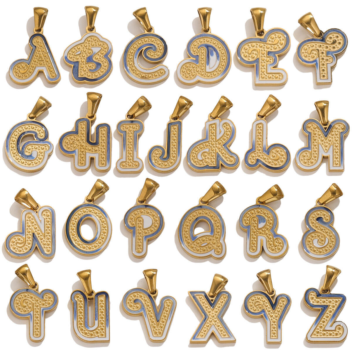 1 pezzo semplice serie chic lettera in acciaio inossidabile impermeabile color oro unisex pendenti