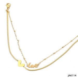 Heart Stainless Steel Gold Color Women's Anklets h5 Picture2