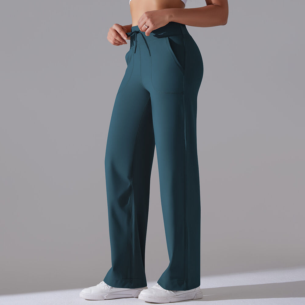 1 Piece Solid Colored High End Elastic Loose Casual Women's Sports Long Pants h5Picture10