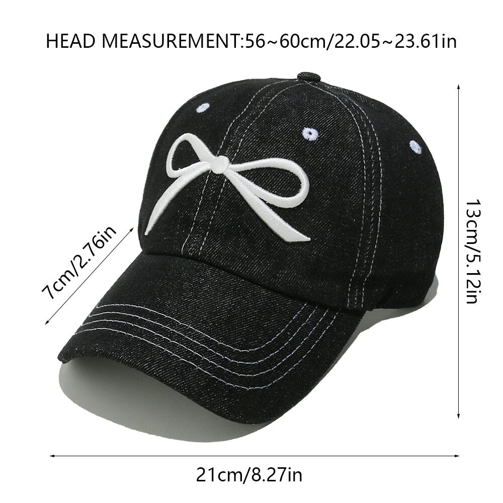 1 Piece Denim Bow Embroidery Baseball Cap h5Picture8