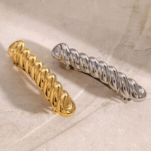 1 Paar Simple Series Klassische geometrische Haarspangen aus Edelstahl mit 18 Karat Vergoldung für Damen h5 Bild4