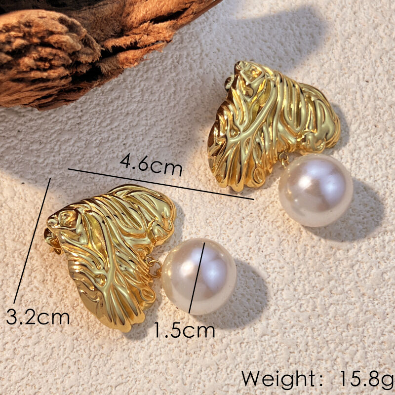 1 paio di orecchini pendenti da donna in acciaio inossidabile con cuore retrò e impermeabili, color oro h5 Immagine6