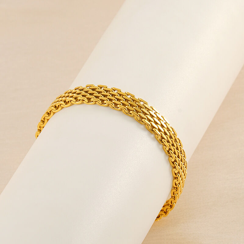 1 Piece Classic Series Retro Titanium Steel  Gold Plated Unisex Chain Bracelets 2