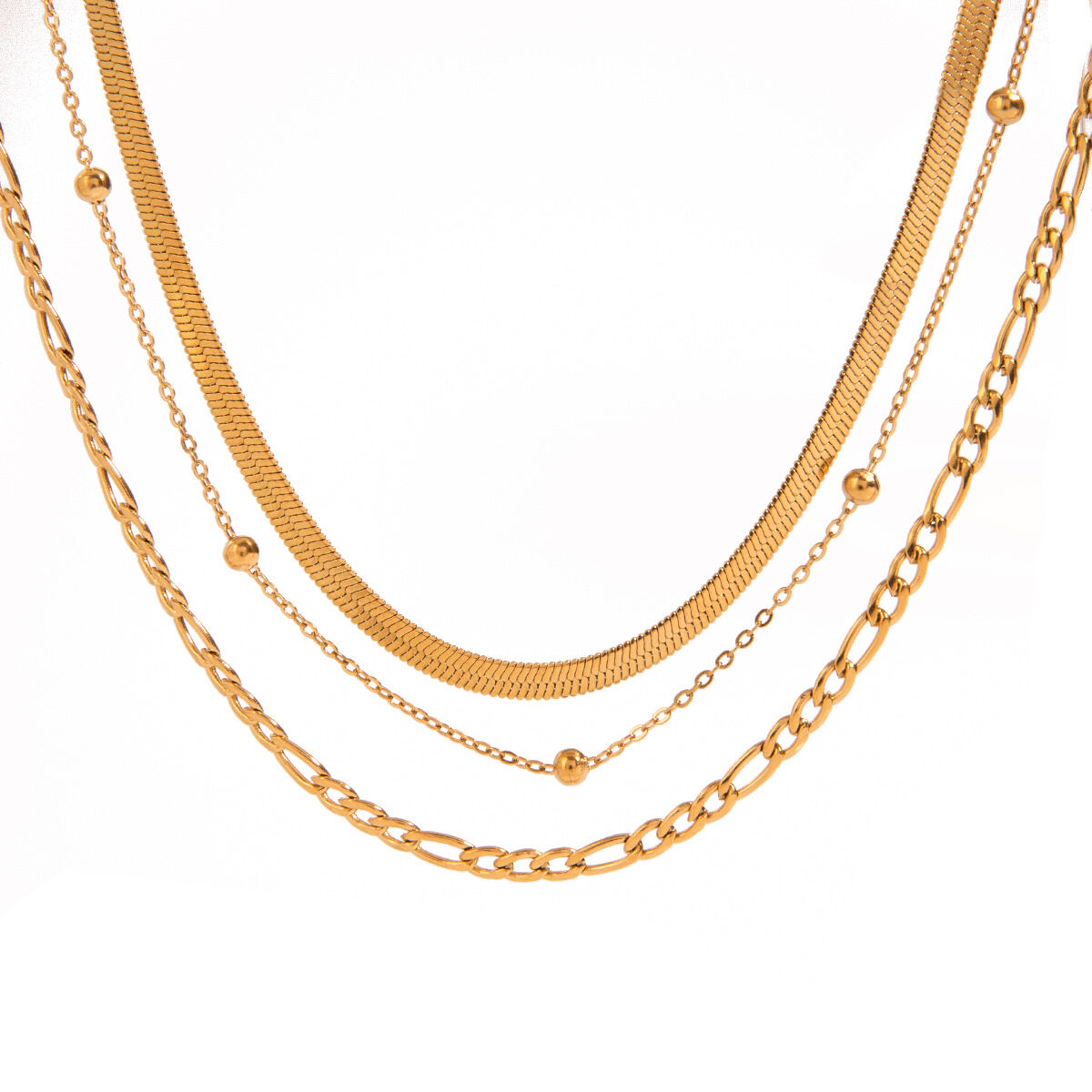 1 piece simple series classic annular stainless steel gold plated women layered necklaces h5Picture6