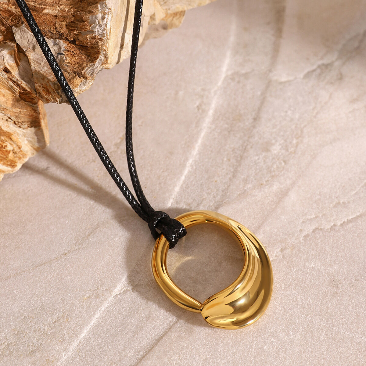 1 piece simple series casual geometric stainless steel  gold plated women pendant necklaces Picture3