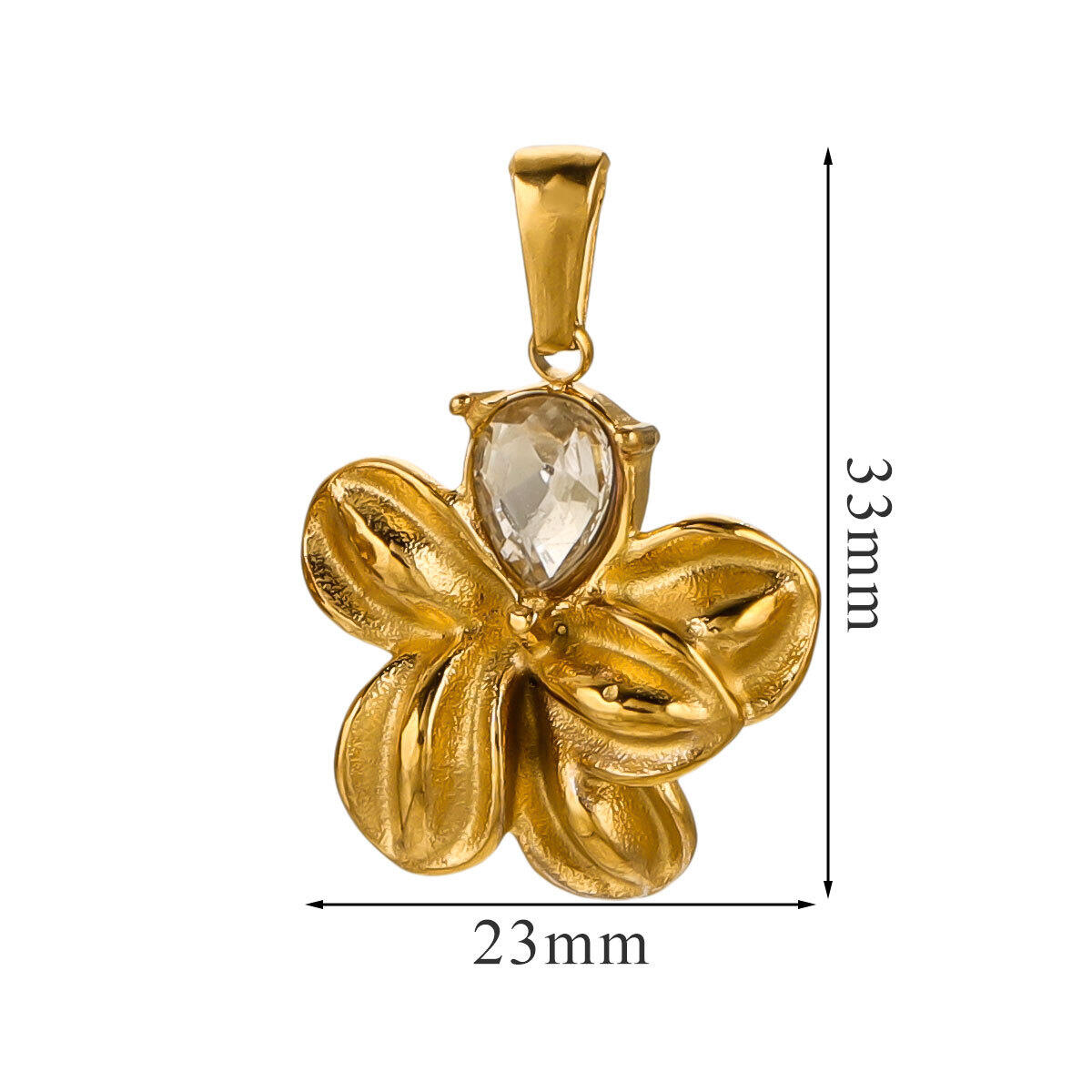 1 Piece Classic Series Fashionable Flower Stainless Steel Waterproof Gold Color Women's Pendants Picture3