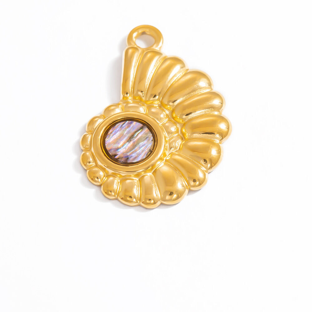 1 Piece Classic Series Delicate Marine Organism Shape Conch Stainless Steel Waterproof Gold Color Women's Pendants h5 Picture7