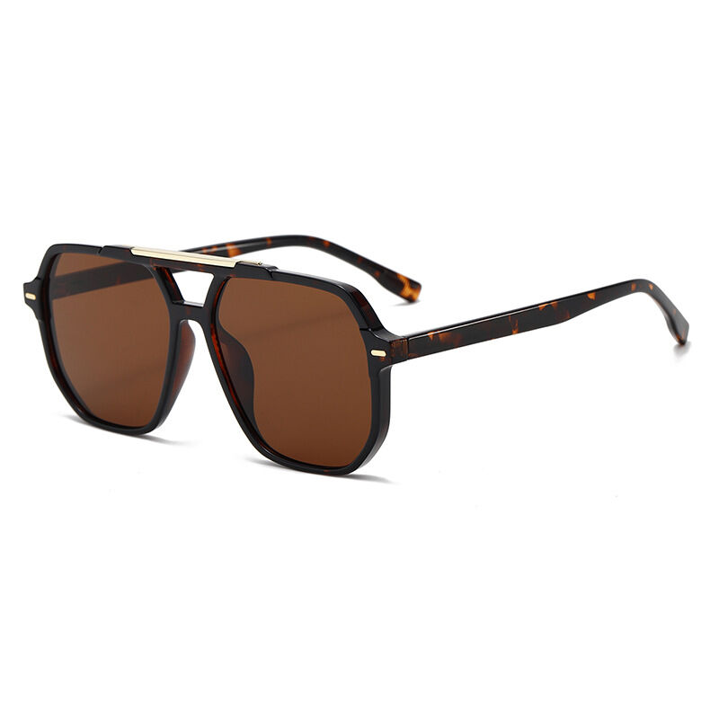 1  Pair of Stylish Large Leopard - print Square - frame Women's Sunglasses