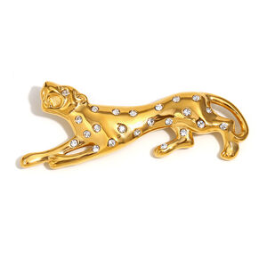 1 Piece Luxurious Series Retro Animal Stainless Steel Waterproof Gold Color Women's Brooches h5 Picture7