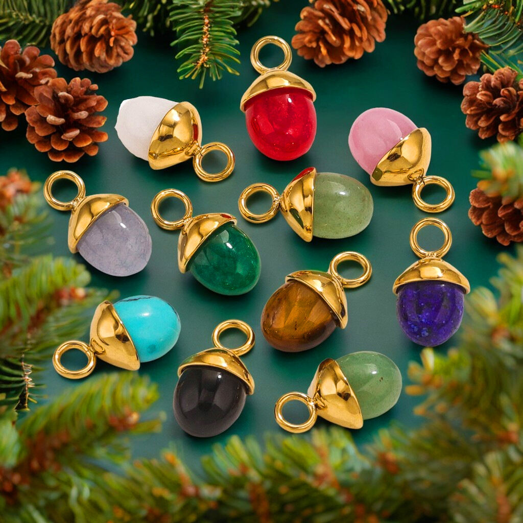 1 pair simple series retro geometric  gold plated artificial gemstone women pendants 2