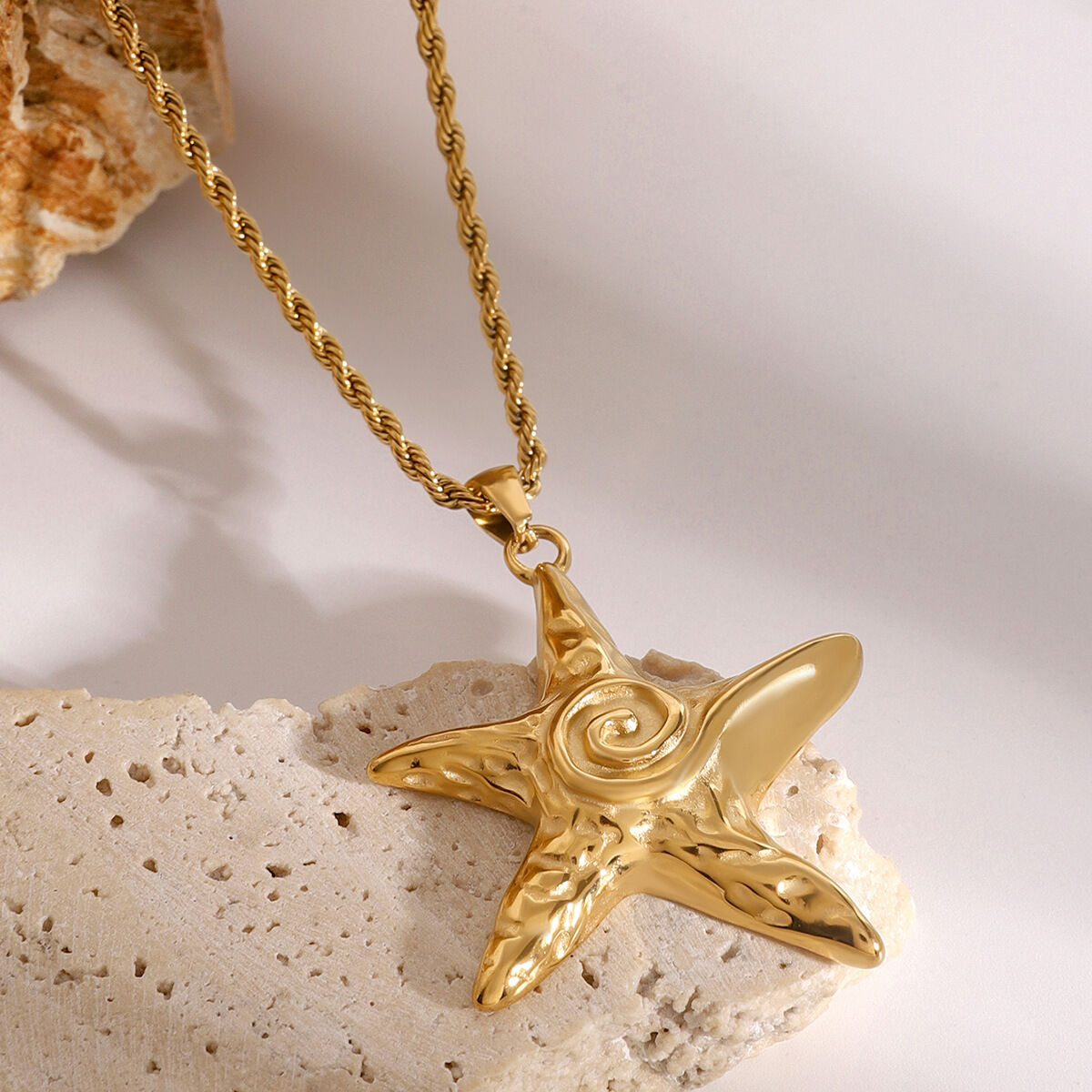 1 Stück Simple Series Vacation Turtle Edelstahl 18 Karat vergoldet Damen-Halsketten mit Anhänger Bild4