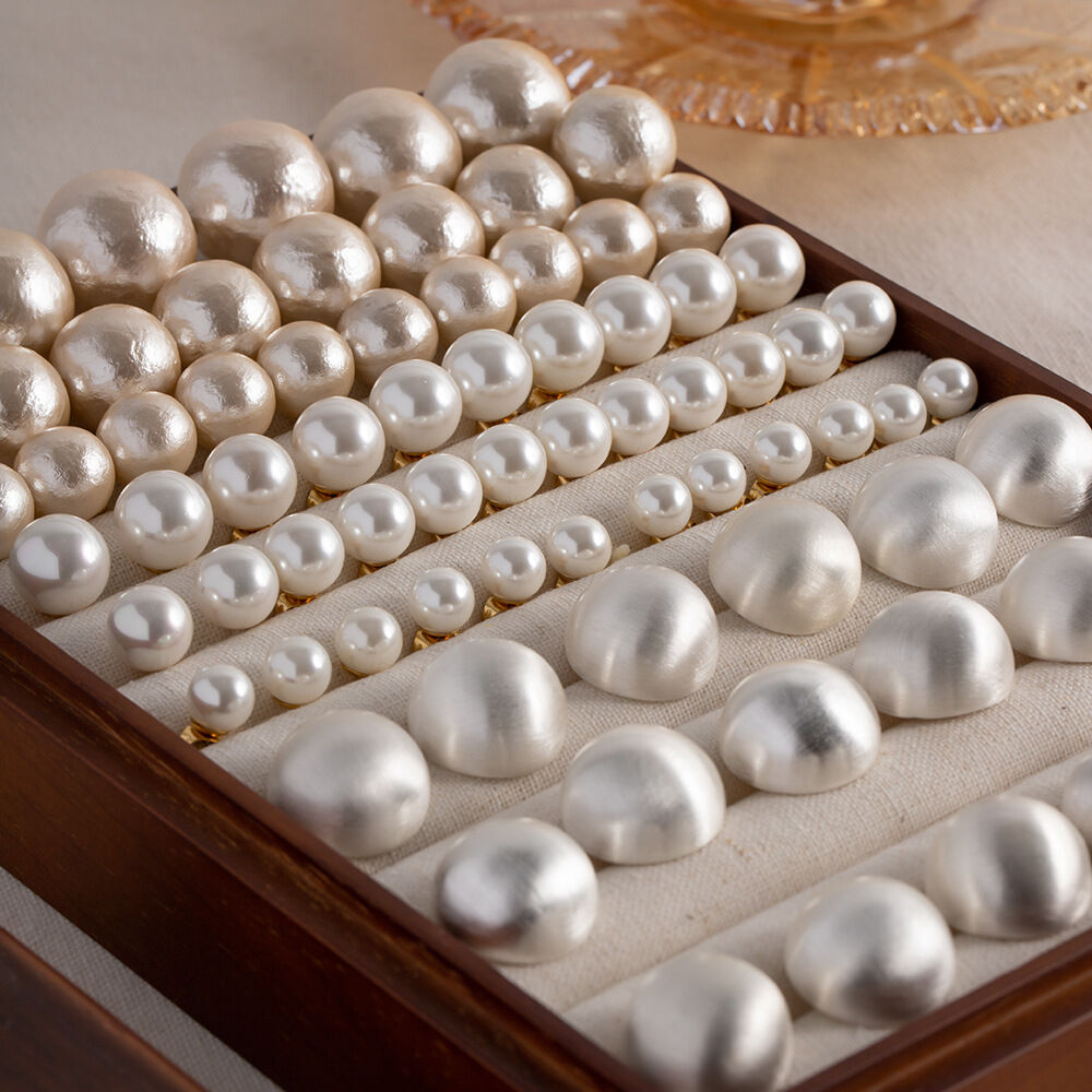  retro brushed ball earrings niche design high-end earrings for women  new popular pearl earrings