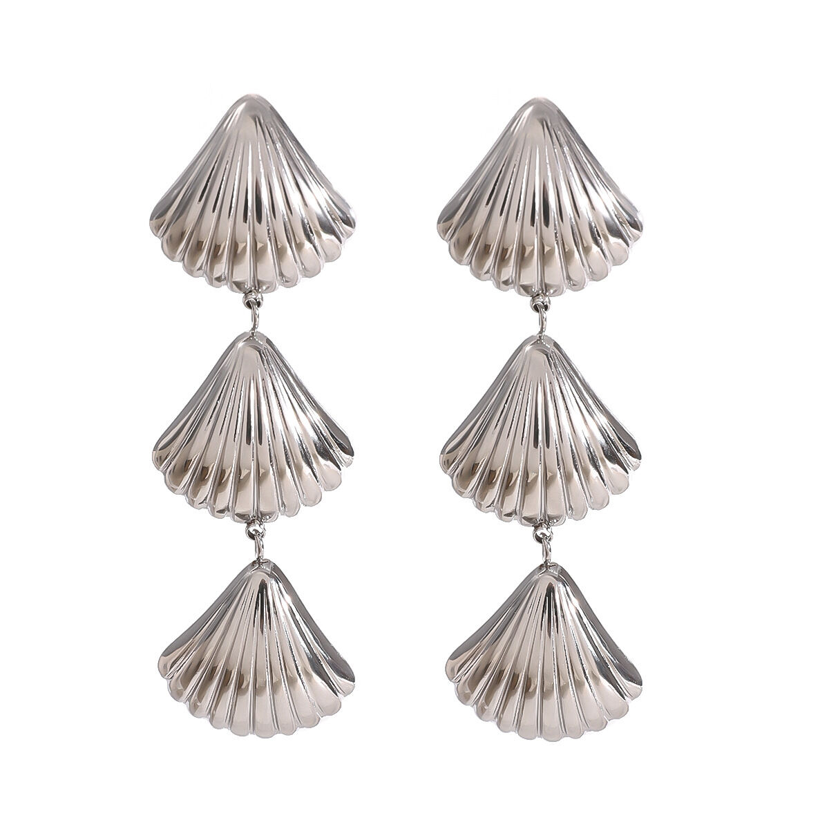 1 paio di orecchini pendenti da donna in acciaio inossidabile impermeabile a forma di tartaruga semplice della serie Simple h5 Immagine6