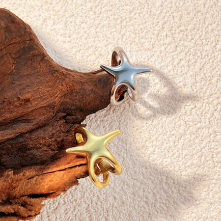 1 Piece Simple Series Star Shape Stainless Steel Waterproof Gold Color Women's Adjustable Rings 2