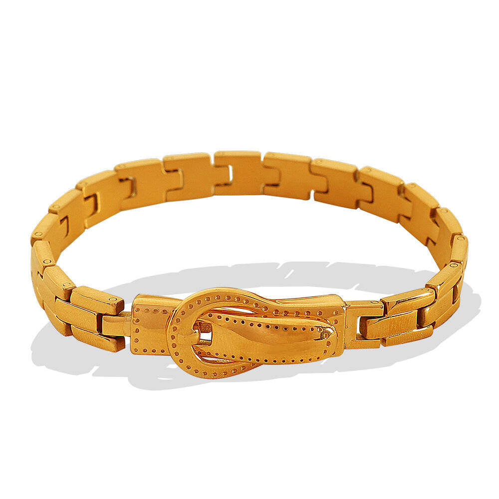 1 stuk eenvoudige serie klassieke geometrische roestvrijstalen vergulde damesarmbanden h5Afbeelding5