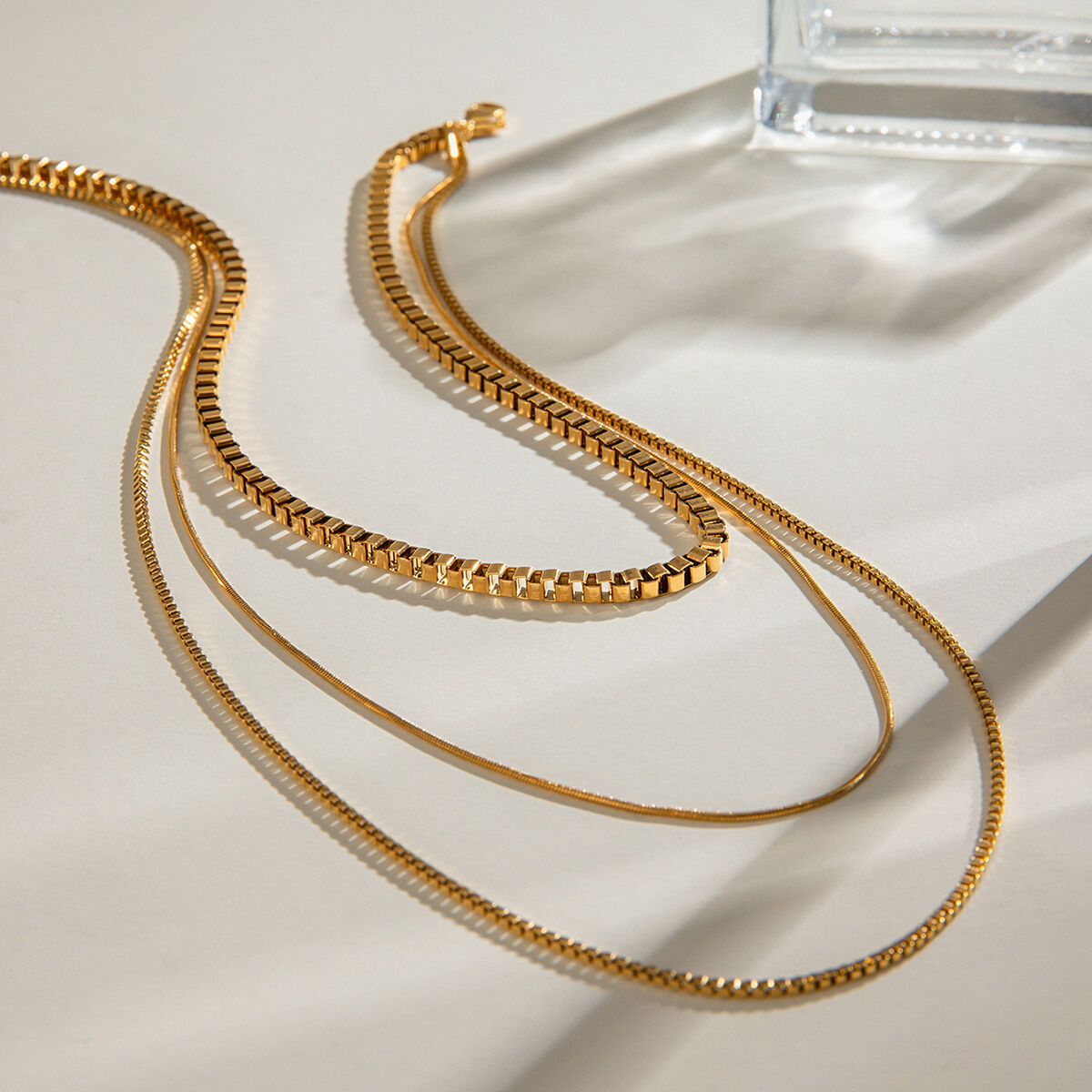 1 piece simple series daily annular stainless steel gold plated women layered necklaces h5Picture3