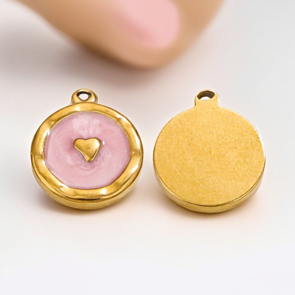 1 paio di pendenti da donna placcati in oro  con cuore retrò della serie semplice Immagine4