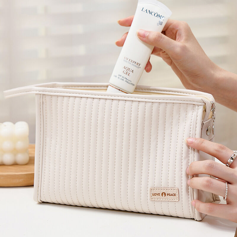 1 Piece Simple Style Solid Color PU Women's Makeup Bag 2