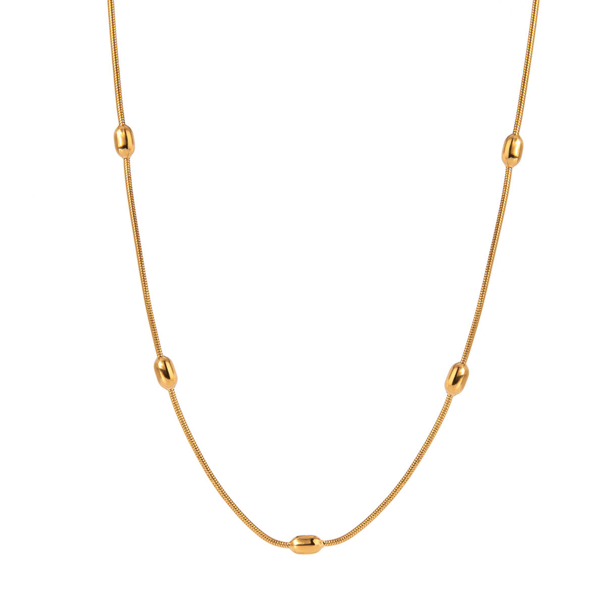 1 piece simple series simple geometric stainless steel gold plated women chain necklaces h5Picture5