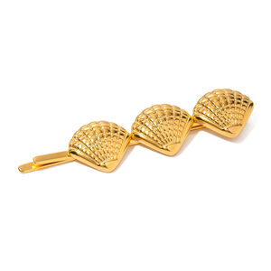 1 pair simple series style turtle stainless steel gold plated women hair clips h5 Picture6