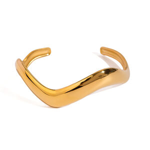 1 stuk eenvoudige serie eenvoudige effen kleur roestvrij staal vergulde damesarmbanden h5 Afbeelding5