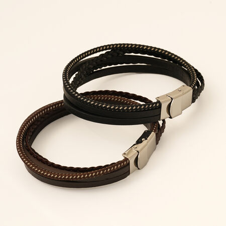 1 Pair Braided Leather Bracelet Men's And Women's Fashion Bracelet 2
