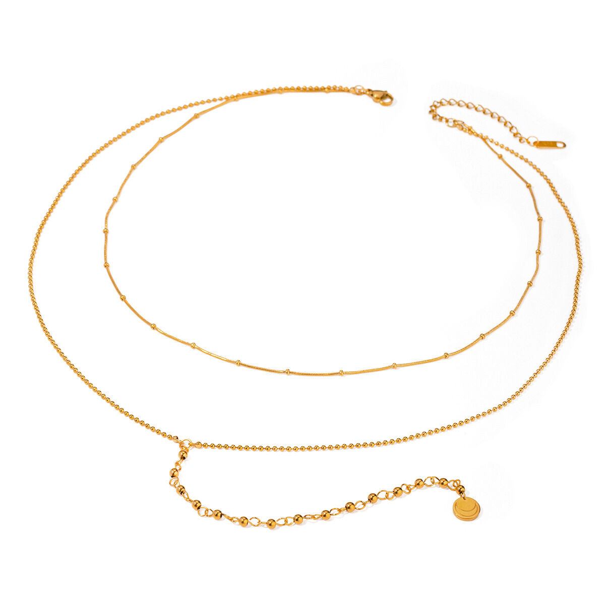 1 stück simple series simple tassel edelstahl  vergoldet damen anhänger halsketten h5 Bild5